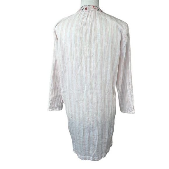 J. By J. Crew Cherry Pink Stripe Dress Cover-up Size S Gauze Cotton - Picture 10 of 13